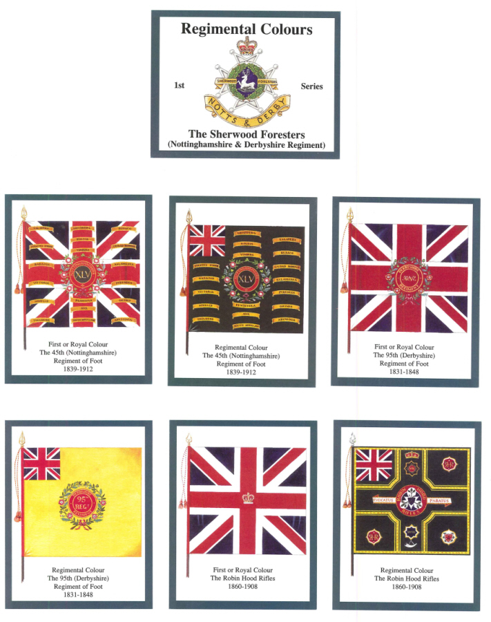 The Sherwood Foresters (Nottinghamshire & Derbyshire Regiment) 1st Series- 'Regimental Colours' Trade Card Set by David Hunter